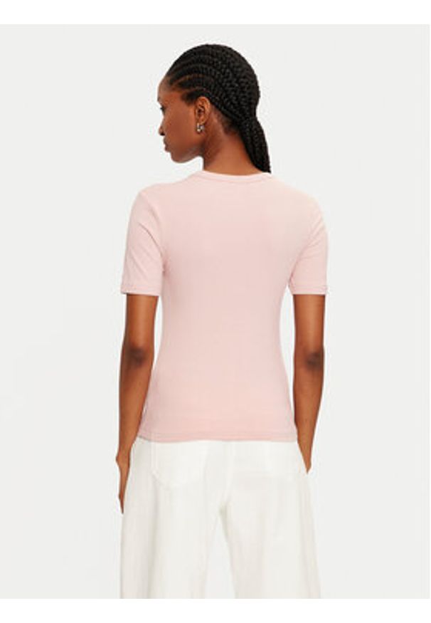 TOMMY HILFIGER - Tommy Hilfiger T-Shirt WW0WW43918 Różowy Slim Fit. Kolor: różowy. Materiał: wiskoza