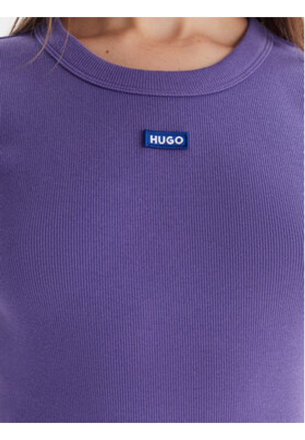 Hugo - HUGO T-Shirt Easy 50523924 Fioletowy Slim Fit. Kolor: fioletowy. Materiał: bawełna