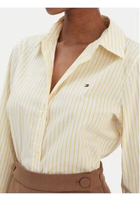 TOMMY HILFIGER - Tommy Hilfiger Koszula Ess WW0WW47169 Żółty Regular Fit. Kolor: żółty. Materiał: bawełna #4