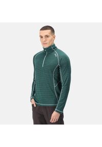 Regatta - Męska bluza turystyczna szybkoschnąca z suwakiem Yonder. Kolor: zielony. Materiał: poliester, elastan. Sport: turystyka piesza
