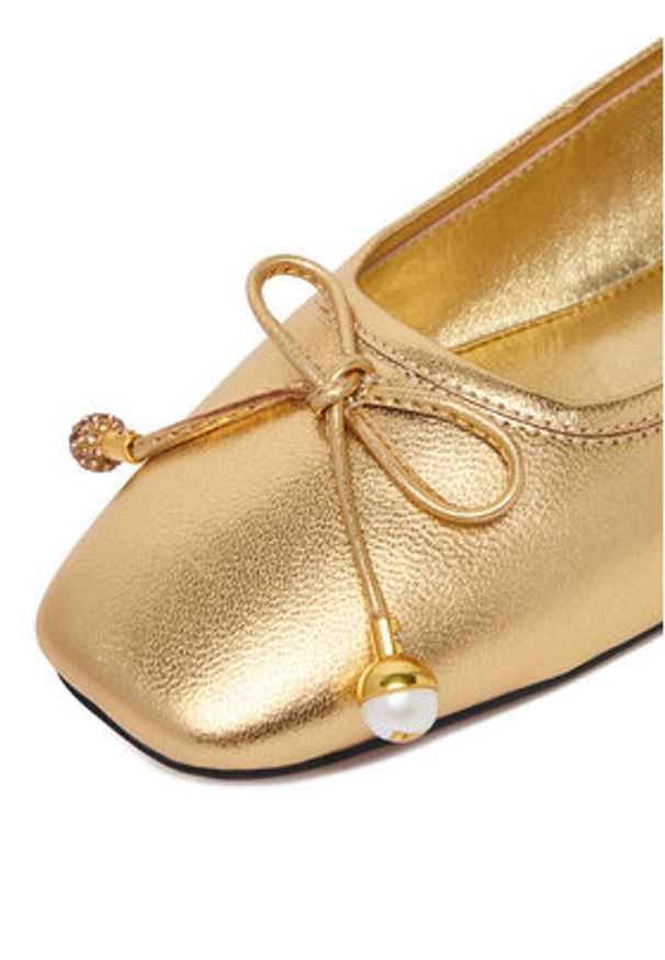 Gino Rossi - GINO ROSSI Baleriny CEO-ROSE-LT2088 Złoty. Kolor: złoty. Materiał: skóra