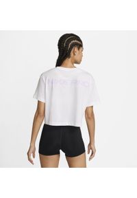Podkoszulek Nike Pro, Kobiety. Kolor: biały. Materiał: materiał, bawełna