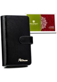 Portfel damski Peterson PTN PL-603 czarny. Kolor: czarny. Materiał: skóra