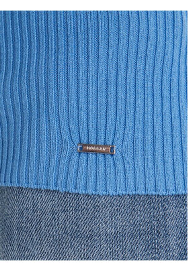 Morgan Golf 132-MENTOS.M Niebieski Slim Fit. Typ kołnierza: golf. Kolor: niebieski. Materiał: wiskoza