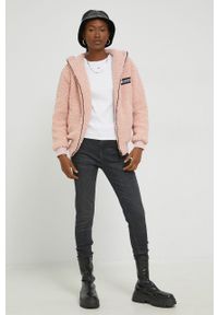 Kangol bluza damska kolor różowy z kapturem gładka. Typ kołnierza: kaptur. Kolor: różowy. Wzór: gładki #2