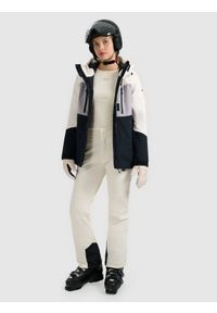 4f - 4F Kurtka narciarska membrana 10000 damska - beżowa XL. Kolor: beżowy. Materiał: skóra, materiał. Wzór: gładki. Sezon: zima #2