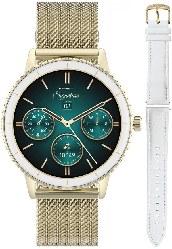 GARETT - Smartwatch Garett Smartwatch damski Garett 5904238485057 złoty bransoleta. Rodzaj zegarka: smartwatch. Kolor: złoty