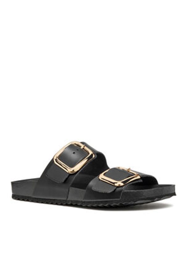 Geox Klapki D Brionia R D45Y3B 000T5 C9999 Czarny. Kolor: czarny. Materiał: skóra