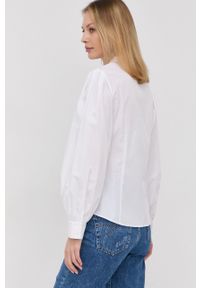 MAX&Co. Koszula bawełniana damska kolor biały slim ze stójką. Typ kołnierza: kołnierzyk stójkowy. Kolor: biały. Materiał: bawełna. Długość rękawa: długi rękaw. Długość: długie