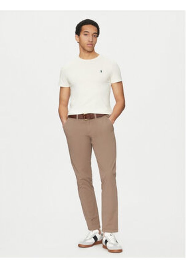 Polo Ralph Lauren T-Shirt 710671438421 Écru Slim Fit. Typ kołnierza: polo. Materiał: bawełna