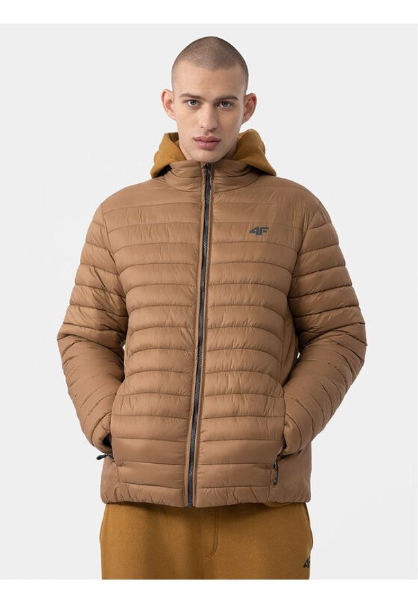4f - 4F Kurtka przejściowa 4FAW23TDJAM239 Brązowy Regular Fit. Kolor: brązowy. Materiał: syntetyk