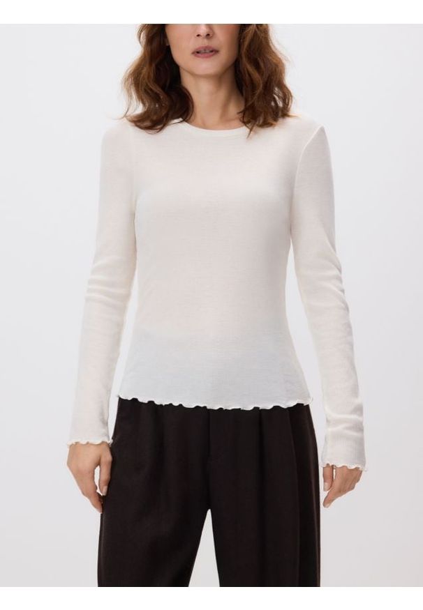 Reserved - Bluzka z wełną - złamana biel. Materiał: wełna