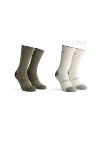 ROGELLI - Skarpetki zimowe unisex Rogelli Merino z owczej wełny 2-pack. Kolor: zielony, beżowy, wielokolorowy. Materiał: wełna. Sport: kolarstwo