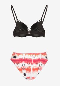 Renee - Czarne Bikini Majtki Figi i Biustonosz Push-Up Ozdobiony Paskami Wiobella. Kolor: czarny. Wzór: aplikacja #5