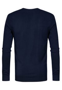Petrol Industries Sweter M-NOOS-KWV002 Granatowy Slim Fit. Kolor: niebieski. Materiał: wiskoza