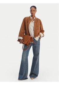 Marella Kurtka skórzana Orata 2613441074 Brązowy Relaxed Fit. Kolor: brązowy. Materiał: skóra #4