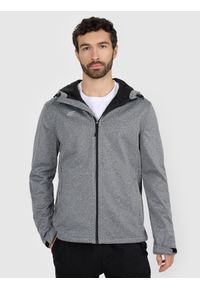 4f - 4F Kurtka softshell wiatroodporna membrana 5 000 męska - szara 3XL. Typ kołnierza: kaptur, kołnierzyk stójkowy. Kolor: szary. Materiał: softshell. Technologia: Windstopper. Sezon: zima. Sport: wspinaczka #1