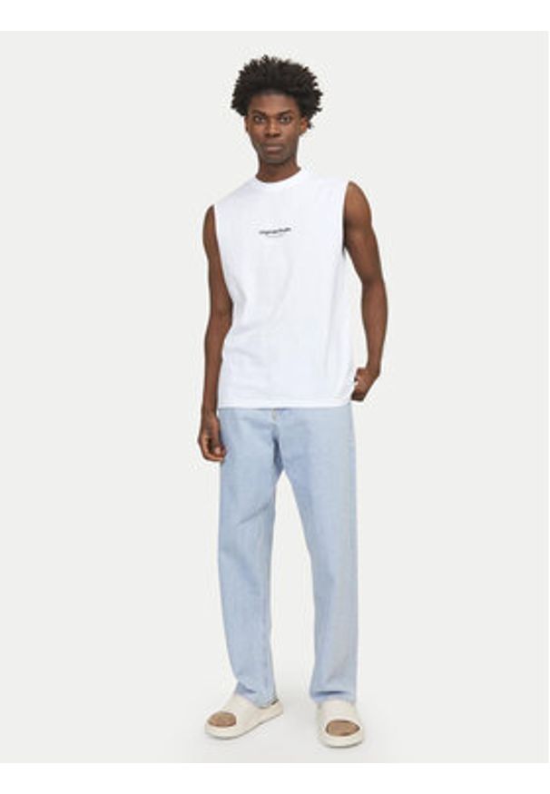 Jack & Jones - Jack&Jones Tank top Vesterbro 12250430 Biały Oversize. Kolor: biały. Materiał: bawełna