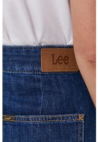 Lee Spódnica jeansowa kolor granatowy mini prosta. Okazja: na co dzień. Kolor: niebieski. Materiał: jeans. Wzór: gładki. Styl: casual #3