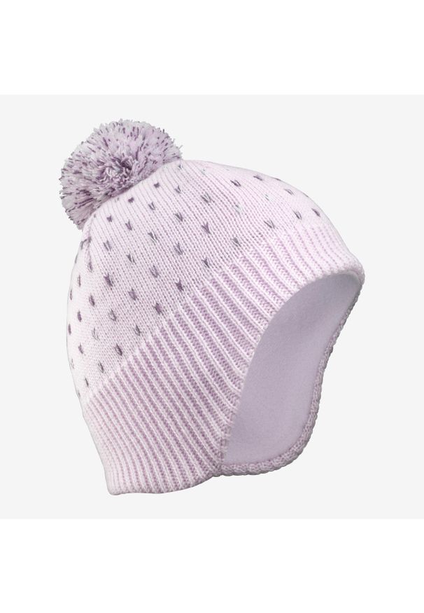 WEDZE - Czapka narciarska dla dzieci Wedze Flap. Kolor: fioletowy. Materiał: akryl, materiał, elastan. Sezon: zima. Styl: sportowy
