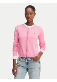 Tommy Jeans Kardigan DW0DW20976 Różowy Regular Fit. Kolor: różowy. Materiał: bawełna #1
