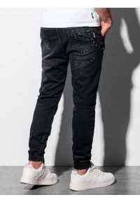 Ombre Clothing - Spodnie męskie jeansowe joggery - czarne V7 P939 - XXL. Kolor: czarny. Materiał: jeans #3