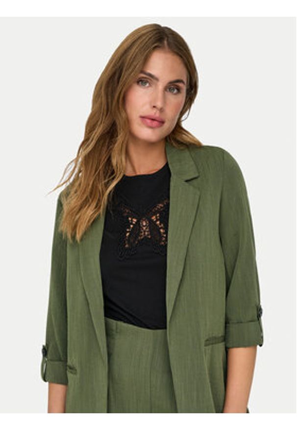 only - ONLY Marynarka Marsa 15308084 Zielony Loose Fit. Kolor: zielony. Materiał: syntetyk