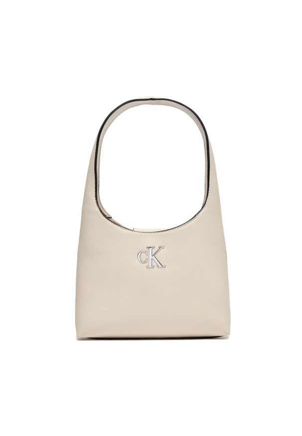 Calvin Klein Jeans Torebka Minimal Monogram Shoulder Bag K60K610843 Écru. Materiał: skórzane