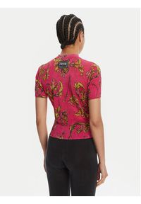 Versace Jeans Couture Sweter 78HAFM07 Różowy Slim Fit. Kolor: różowy. Materiał: wiskoza #3
