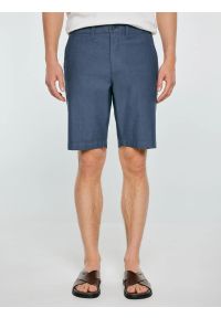 Big-Star - Szorty męskie chinosy niebieskie Rossino 401. Kolor: niebieski. Materiał: bawełna, elastan, tkanina. Sezon: lato. Styl: klasyczny, elegancki #1