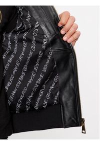 Versace Jeans Couture Kurtka skórzana 75GAVP07 Czarny Regular Fit. Kolor: czarny. Materiał: skóra