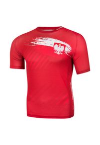 Koszulka biegowa męska z krótkim rękawem EXTREME HOBBY POLSKA PRIME. Kolor: czerwony. Materiał: poliester, elastan. Długość rękawa: krótki rękaw. Długość: krótkie. Sport: bieganie, kolarstwo #1