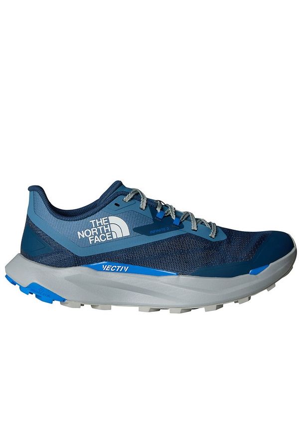Buty męskie The North Face Vectiv Infinite III 0A8AER8011 - niebieskie. Kolor: niebieski. Materiał: guma, syntetyk, materiał. Szerokość cholewki: normalna. Sport: bieganie, turystyka piesza
