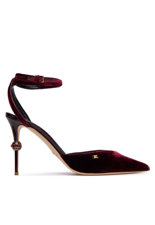 Elisabetta Franchi Szpilki SA-74L-57E2-EA4 Bordowy. Kolor: czerwony. Materiał: materiał. Obcas: na szpilce