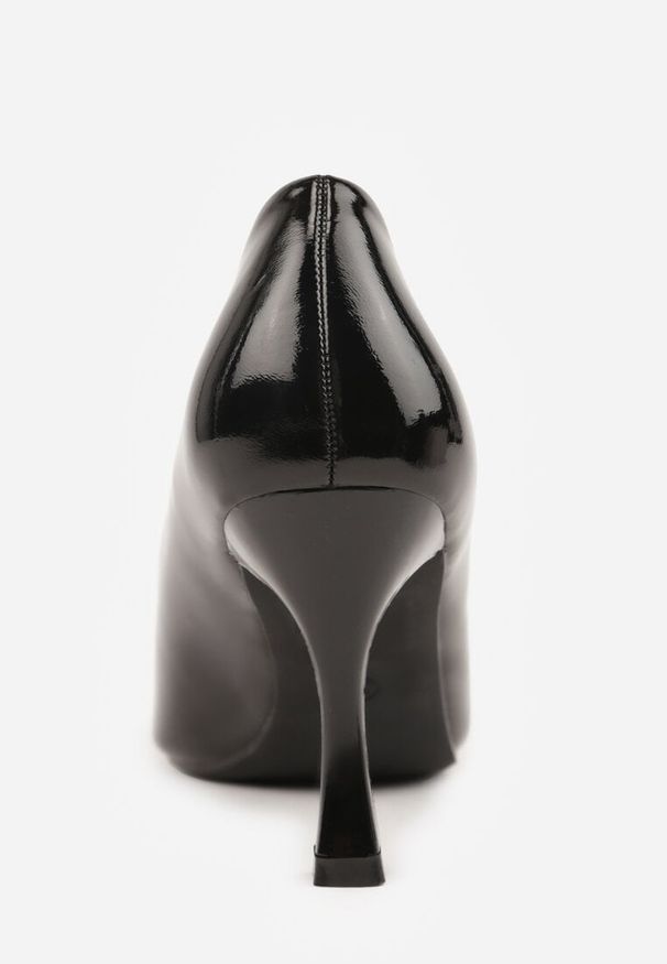 Renee - Czarne Czółenka Lakierowane na Szpilce z Aplikacją 3D Ianvyre. Okazja: na co dzień. Kolor: czarny. Materiał: lakier. Wzór: aplikacja. Obcas: na szpilce. Styl: casual, elegancki