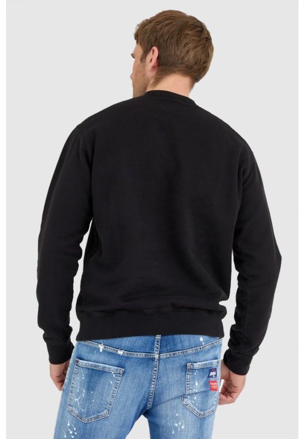 DSQUARED2 Czarna bluza męska z logo outline, Rozmiar XL. Kolor: czarny