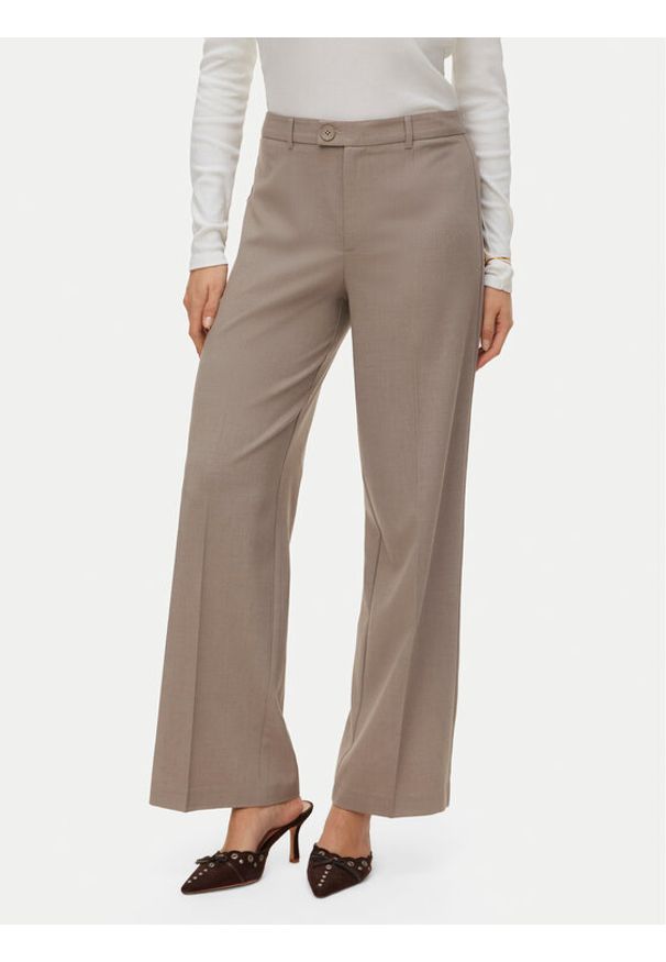 Vero Moda Spodnie materiałowe Texas 10334103 Beżowy Straight Fit. Kolor: beżowy. Materiał: syntetyk