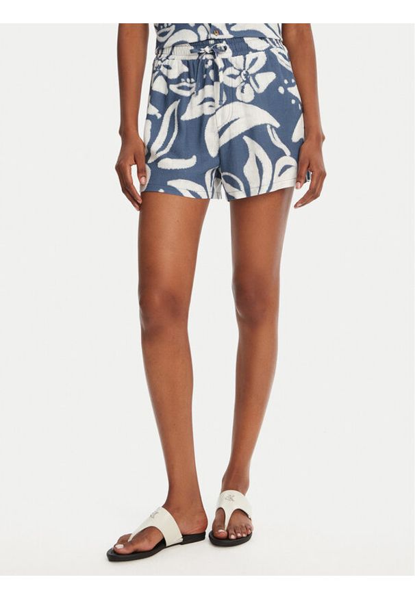 Banana Moon Szorty materiałowe William Floreal MHX74 Niebieski Loose Fit. Kolor: niebieski. Materiał: wiskoza