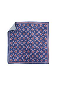 Adam Collection - Niebieska jedwabna poszetka w kwiaty EJ8. Kolor: niebieski. Materiał: jedwab. Wzór: kwiaty #1