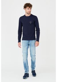 Aeronautica Militare - AERONAUTICA MILITARE Granatowy longsleeve. Kolor: niebieski. Długość rękawa: długi rękaw