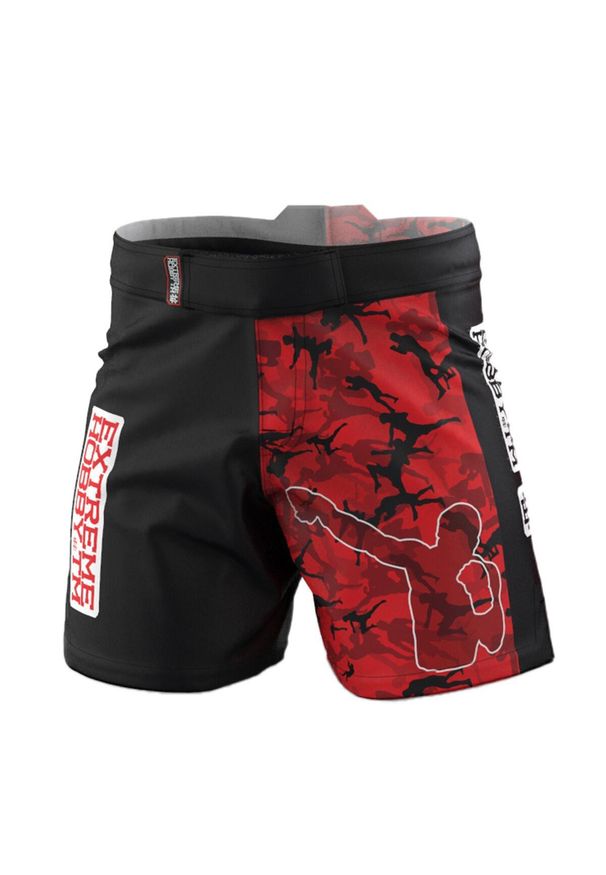 Spodenki Sportowe Męskie na trening i siłownię EXTREME HOBBY RED WARRIOR. Kolor: czarny. Materiał: poliester, elastan. Sport: fitness