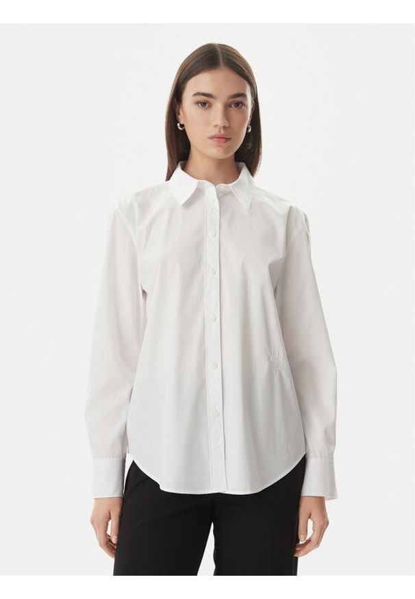 Calvin Klein Koszula LV044F136G Biały Regular Fit. Kolor: biały. Materiał: bawełna