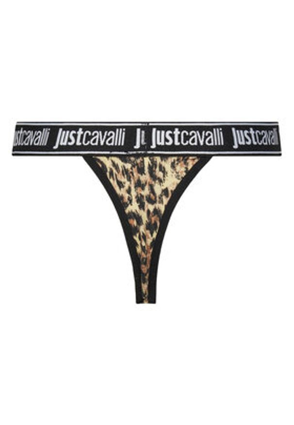 Just Cavalli Komplet 3 par stringów 78PAJU01 CJUT3 Brązowy. Kolor: brązowy. Materiał: bawełna
