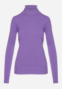 Born2be - Fioletowy Golf Sweter z Wiskozą i Kaszmirem Zailaya. Okazja: na co dzień. Typ kołnierza: golf. Kolor: fioletowy. Materiał: kaszmir, wiskoza. Styl: casual #3