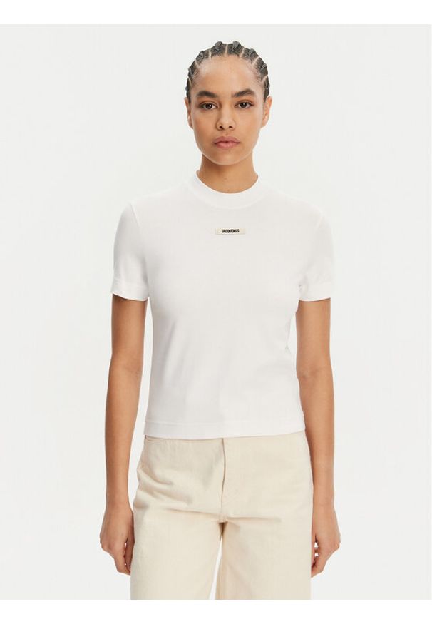 JACQUEMUS T-Shirt 241JS133-2031 Biały Regular Fit. Kolor: biały. Materiał: bawełna