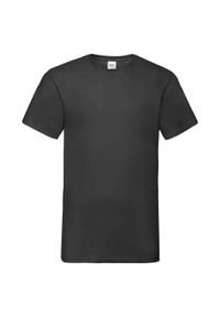 FRUIT OF THE LOOM - Koszulka Unisex Dla Dorosłych Z Dekoltem W Szpic. Kolor: czarny