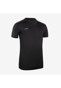 KIPSTA - Koszulka do piłki nożnej Kipsta Essential. Kolor: czarny, szary, wielokolorowy. Materiał: poliester, materiał