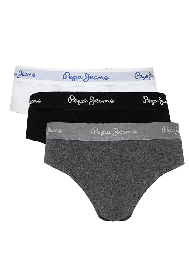 Pepe Jeans Slipy "Ralph 3-Pack" | PMU10104 | Ralph | Mężczyzna | Czarny, Biały, Szary. Kolor: czarny, biały, szary, wielokolorowy. Materiał: elastan, bawełna