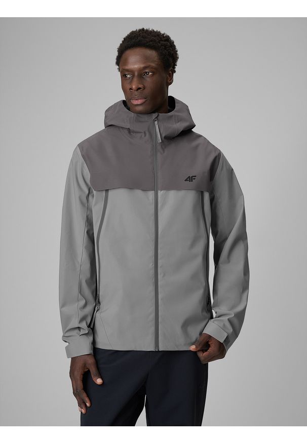 4f - 4F Kurtka przejściowa membrana 5000 męska - szara S. Okazja: na spacer, na co dzień, do pracy. Kolor: szary. Materiał: materiał. Styl: casual