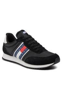 Tommy Jeans Sneakersy Tjm Runner Casual Ess EM0EM01351 Czarny. Okazja: na co dzień. Kolor: czarny